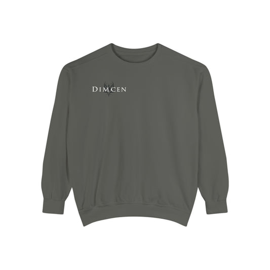 Unisex Garment-Dyed Sweatshirt - Tic Tac Toe Hearts Design