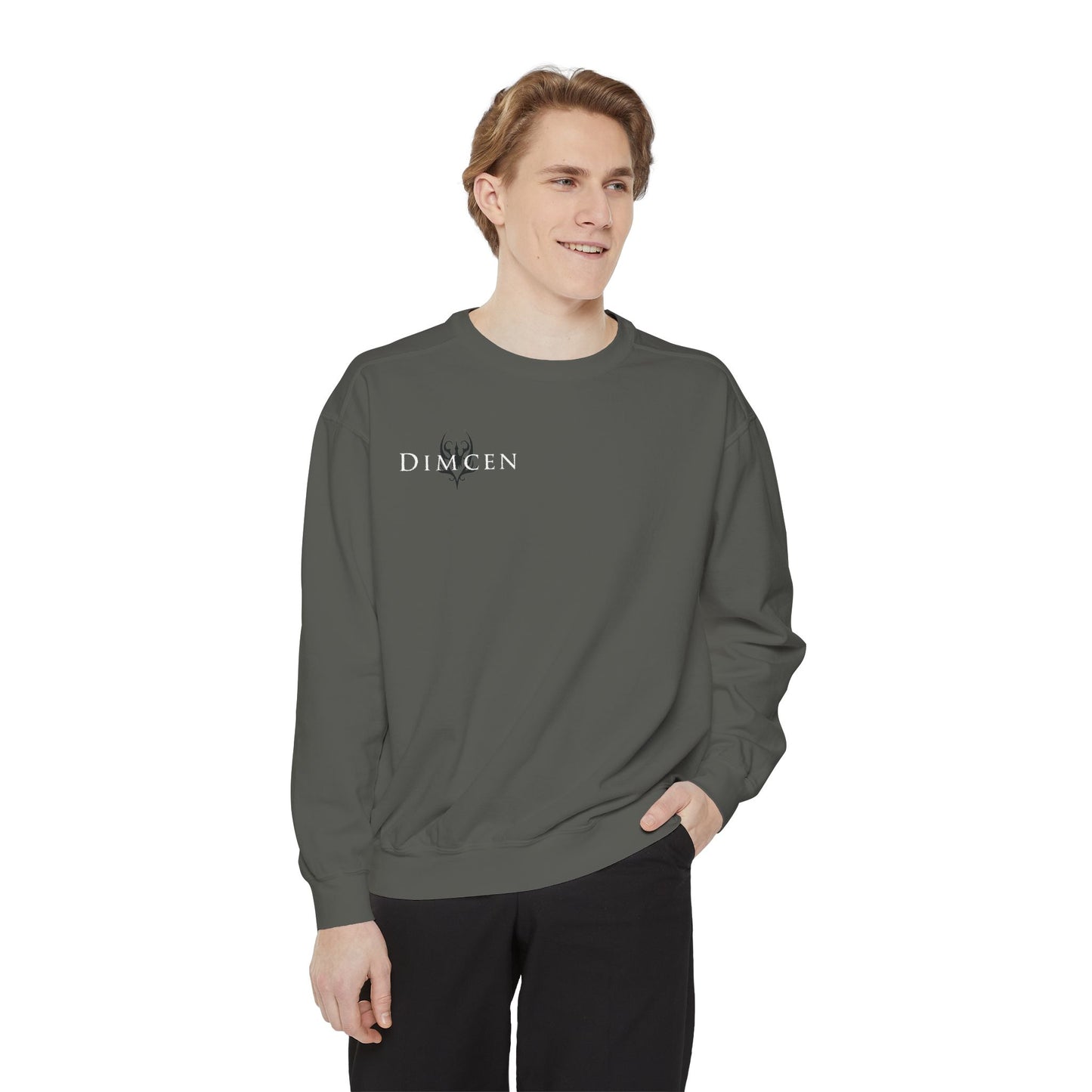 Unisex Garment-Dyed Sweatshirt - Tic Tac Toe Hearts Design