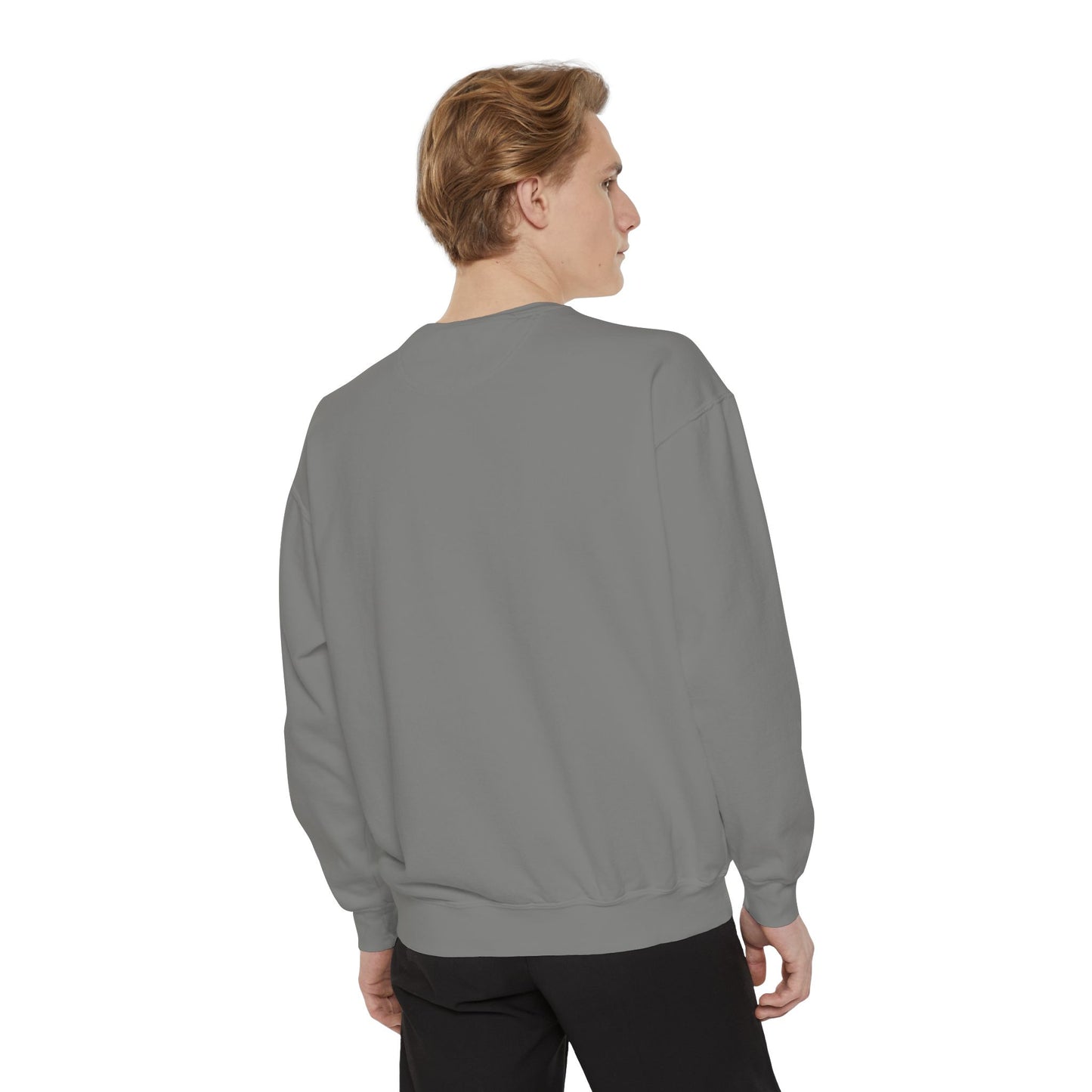Unisex Garment-Dyed Sweatshirt - Tic Tac Toe Hearts Design