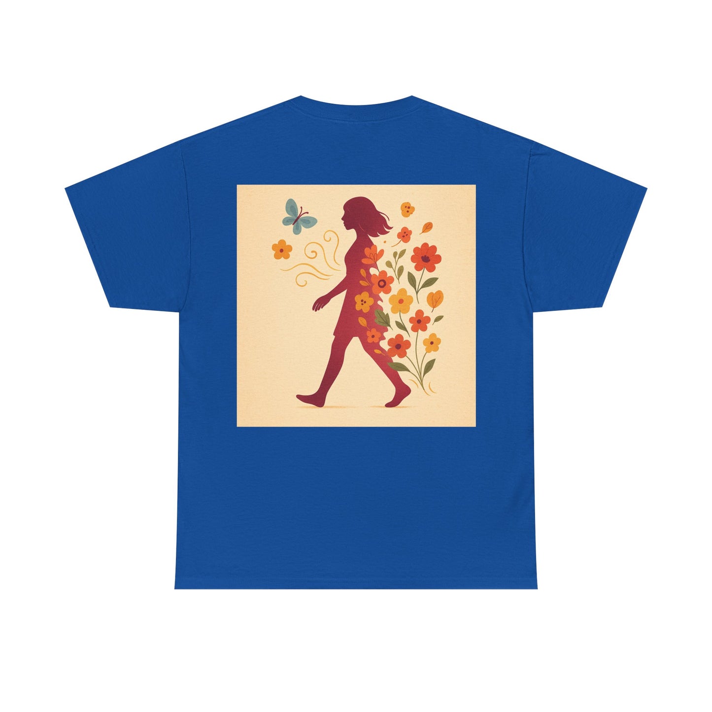 Floral Butterfly Unisex Heavy Cotton Tee - Nature Lovers Gift, Spring Fashion, Casual Everyday Wear, Eco-Friendly Tees, Art-Inspired Apparel