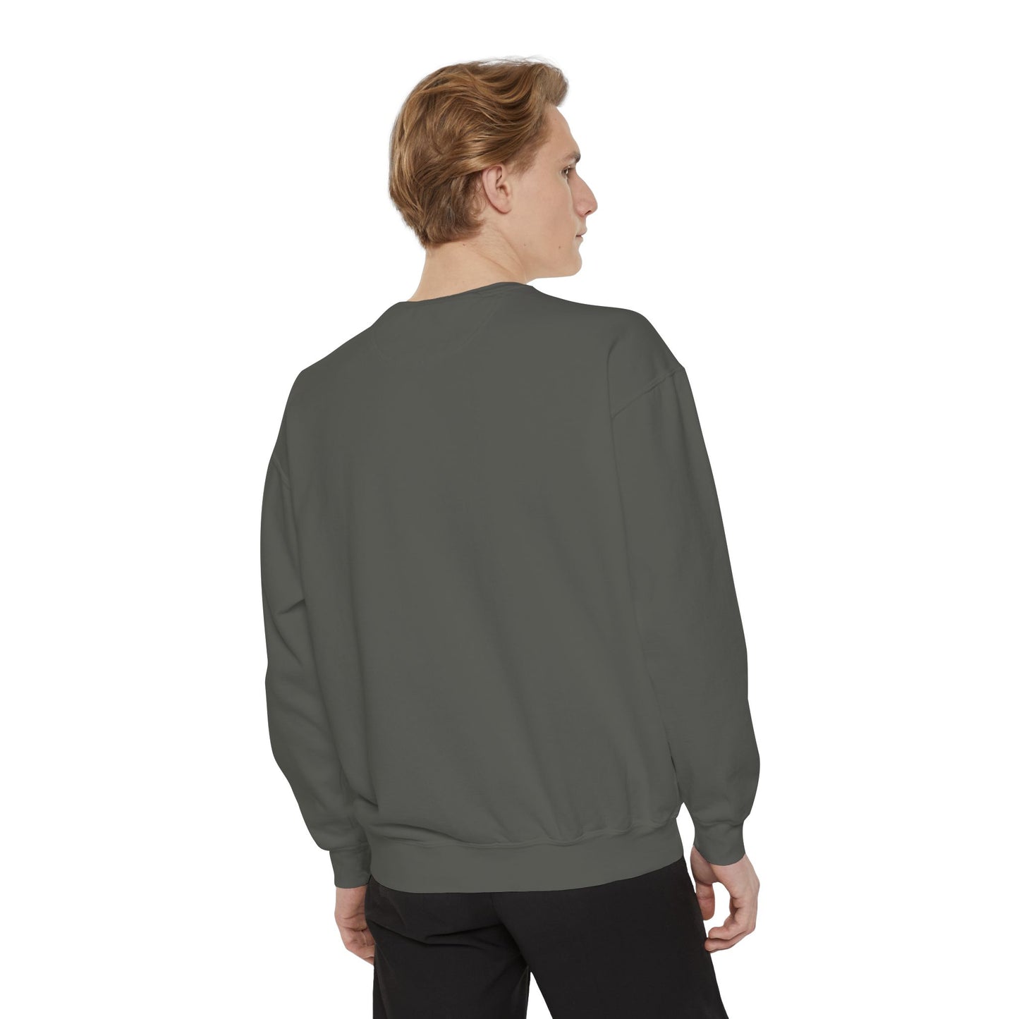 Unisex Garment-Dyed Sweatshirt - Tic Tac Toe Hearts Design