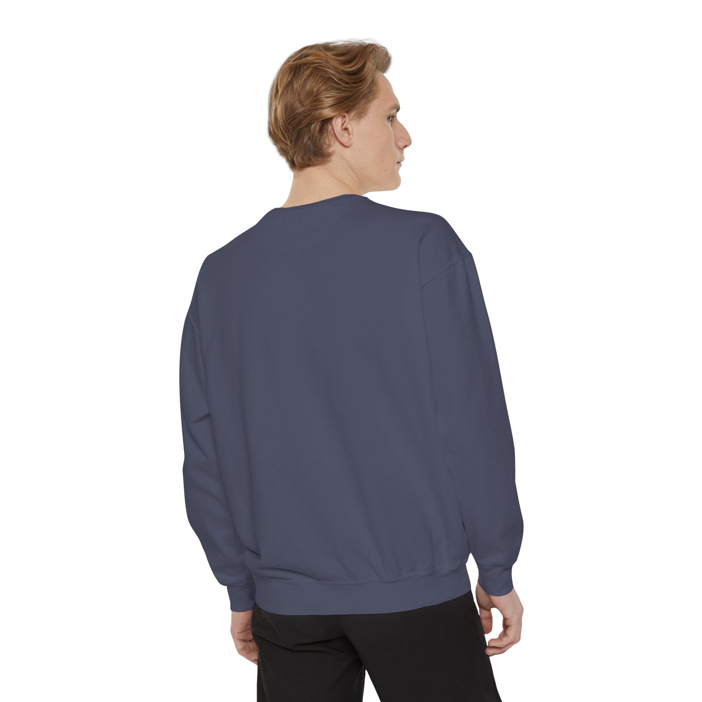 Unisex Garment-Dyed Sweatshirt - Tic Tac Toe Hearts Design