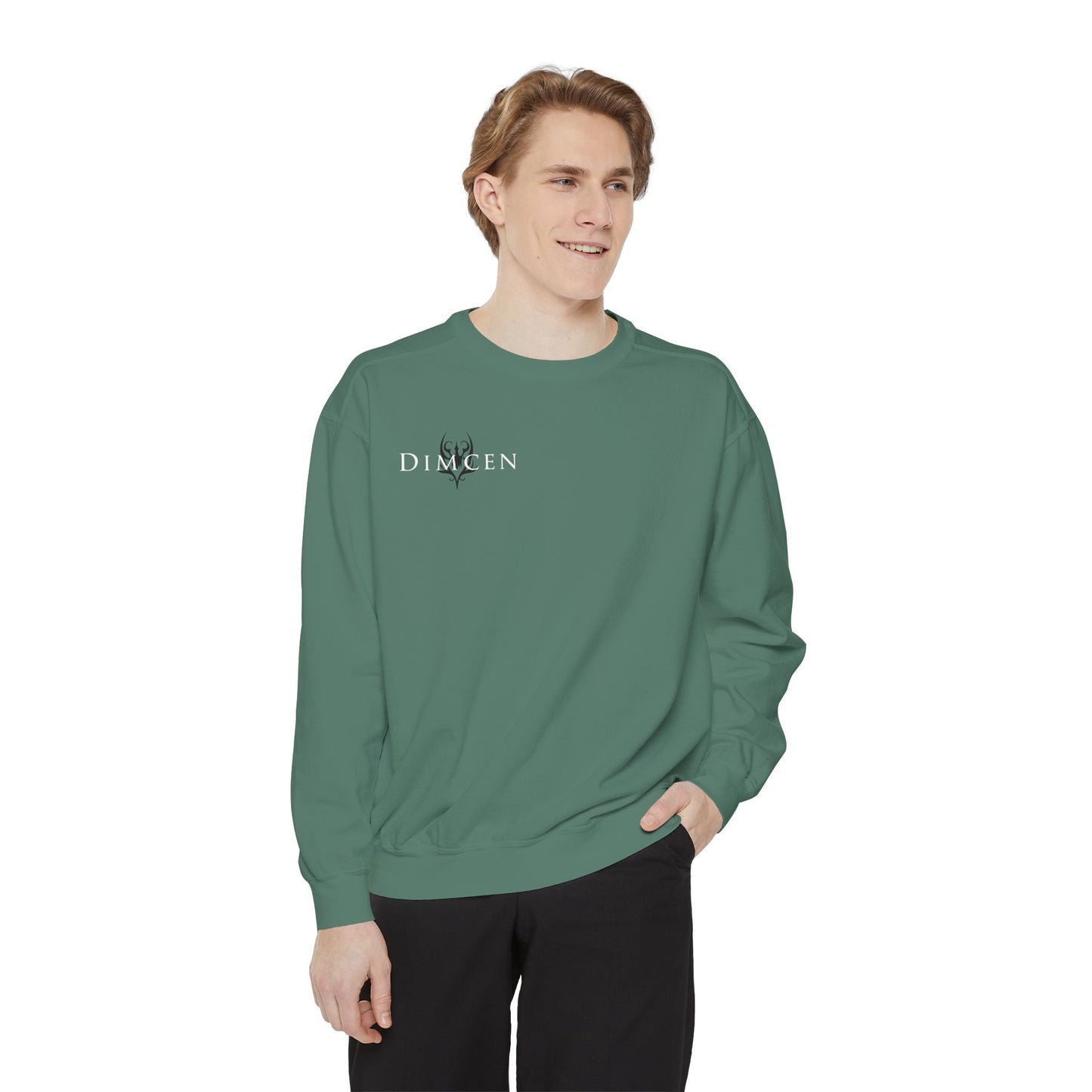 Unisex Garment-Dyed Sweatshirt - Tic Tac Toe Hearts Design