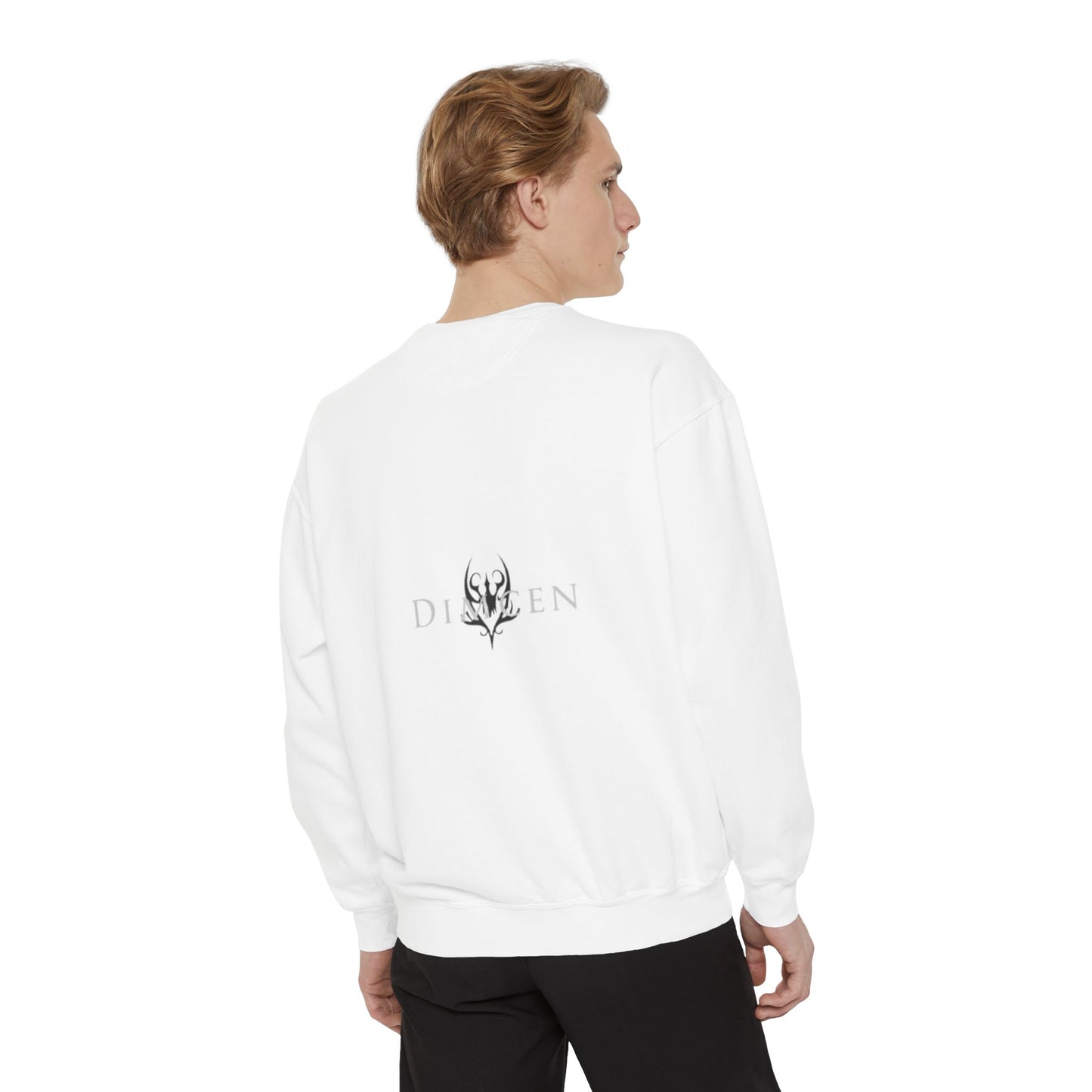 Unisex Garment-Dyed Sweatshirt - Tic Tac Toe Hearts Design