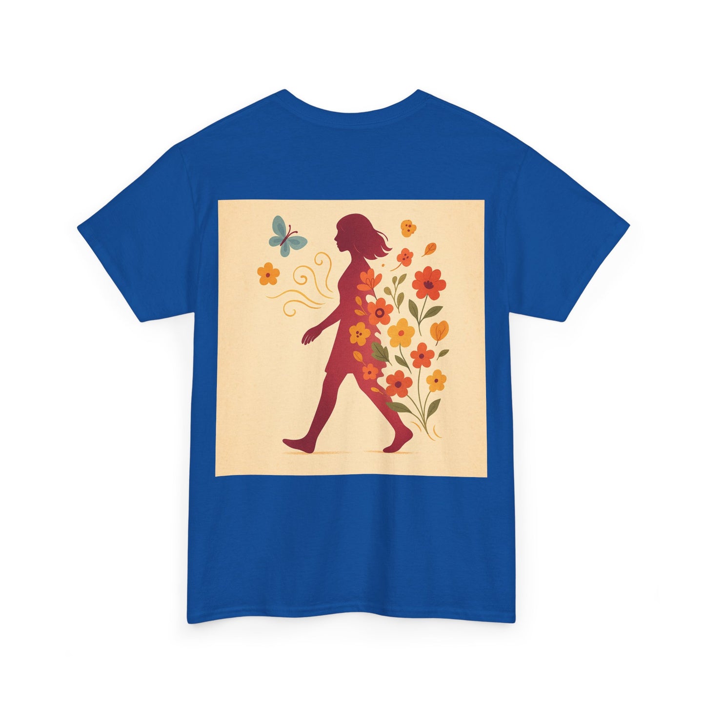 Floral Butterfly Unisex Heavy Cotton Tee - Nature Lovers Gift, Spring Fashion, Casual Everyday Wear, Eco-Friendly Tees, Art-Inspired Apparel