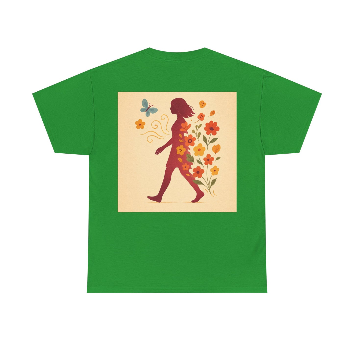 Floral Butterfly Unisex Heavy Cotton Tee - Nature Lovers Gift, Spring Fashion, Casual Everyday Wear, Eco-Friendly Tees, Art-Inspired Apparel