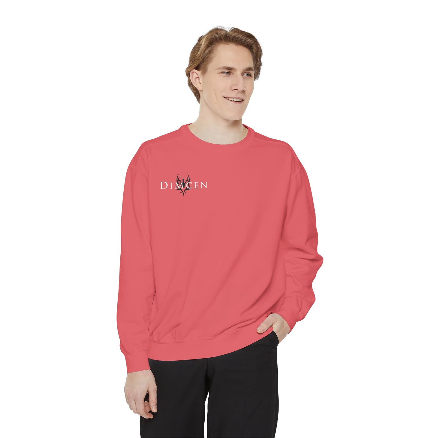 Unisex Garment-Dyed Sweatshirt - Tic Tac Toe Hearts Design