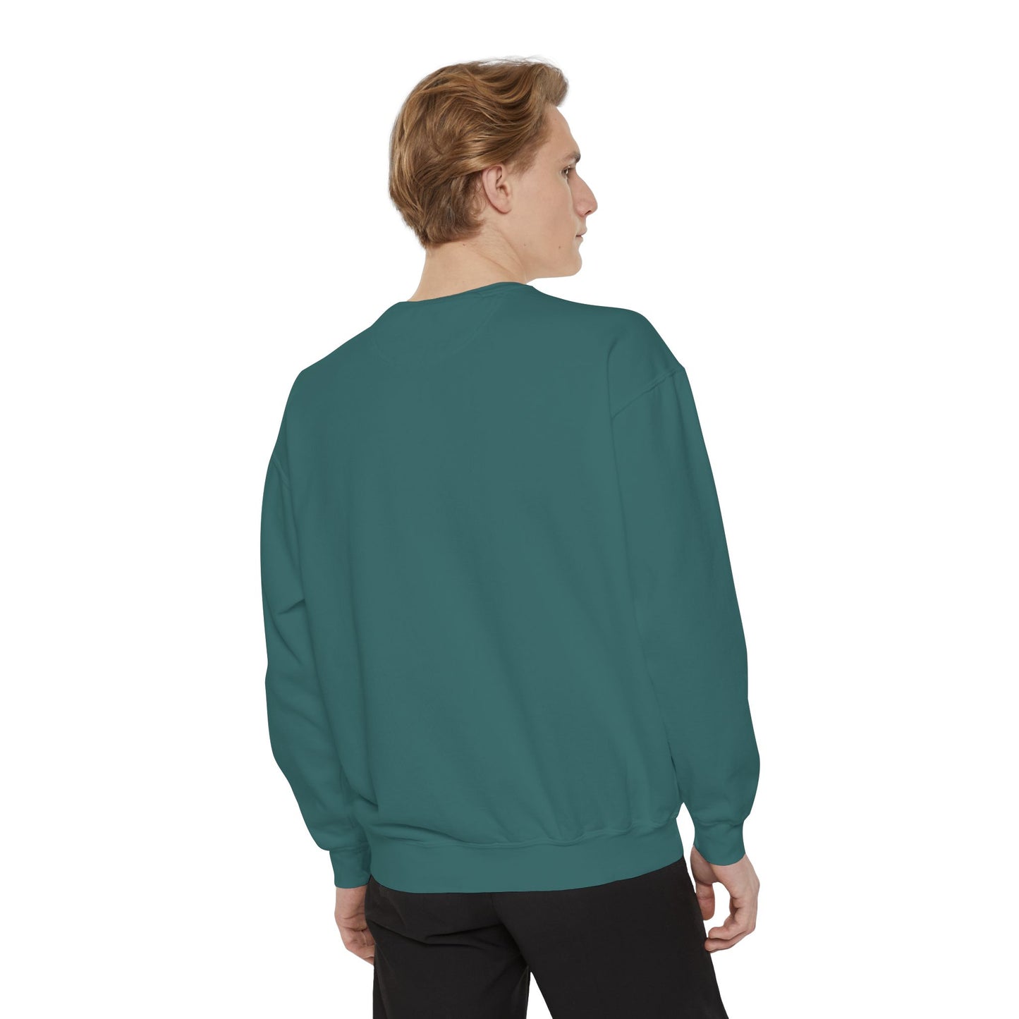 Unisex Garment-Dyed Sweatshirt - Tic Tac Toe Hearts Design