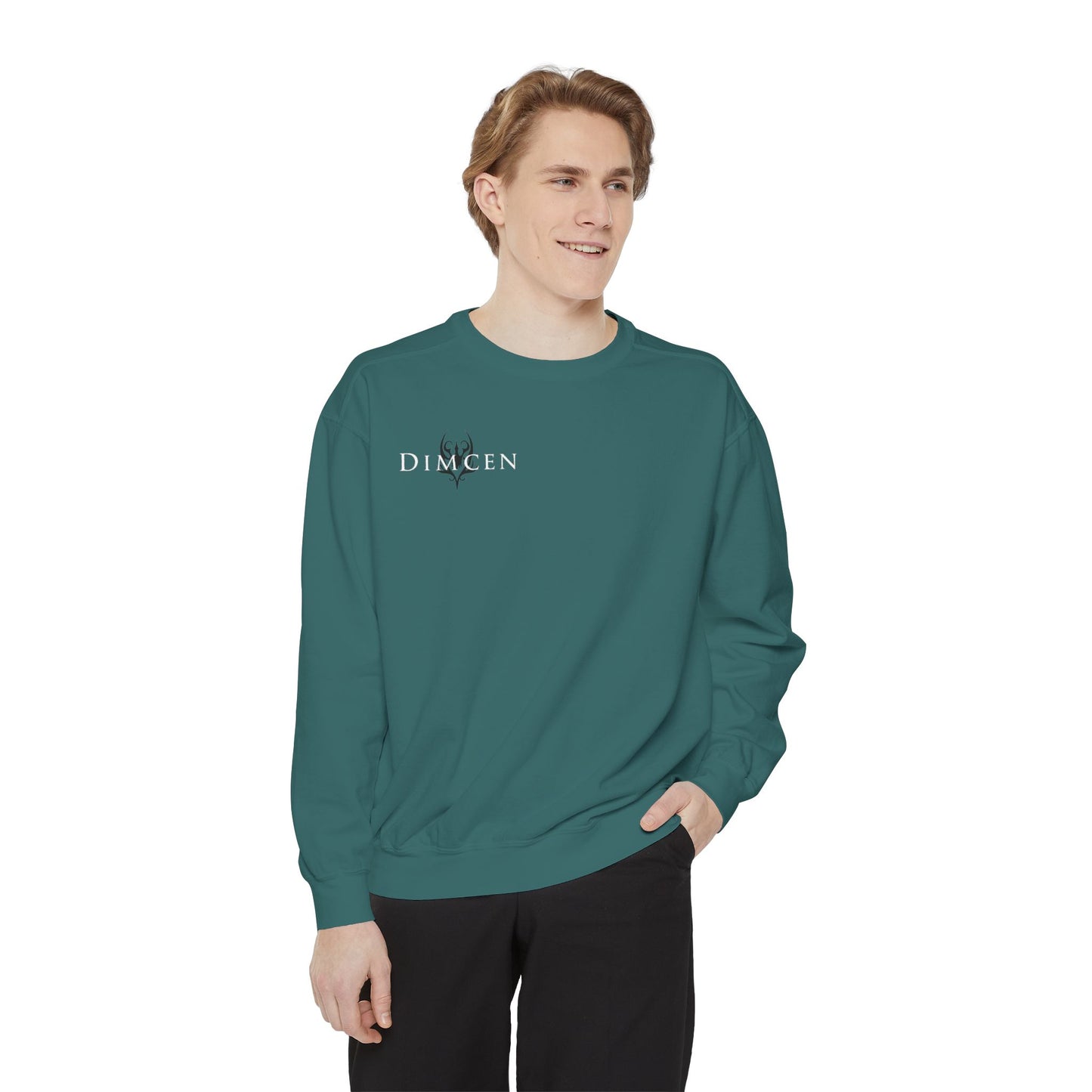 Unisex Garment-Dyed Sweatshirt - Tic Tac Toe Hearts Design