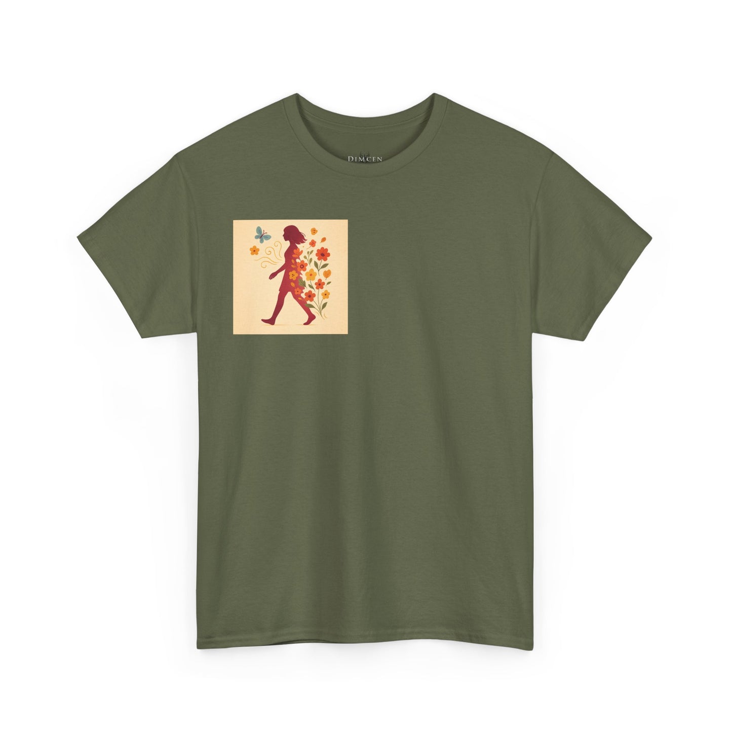 Floral Butterfly Unisex Heavy Cotton Tee - Nature Lovers Gift, Spring Fashion, Casual Everyday Wear, Eco-Friendly Tees, Art-Inspired Apparel