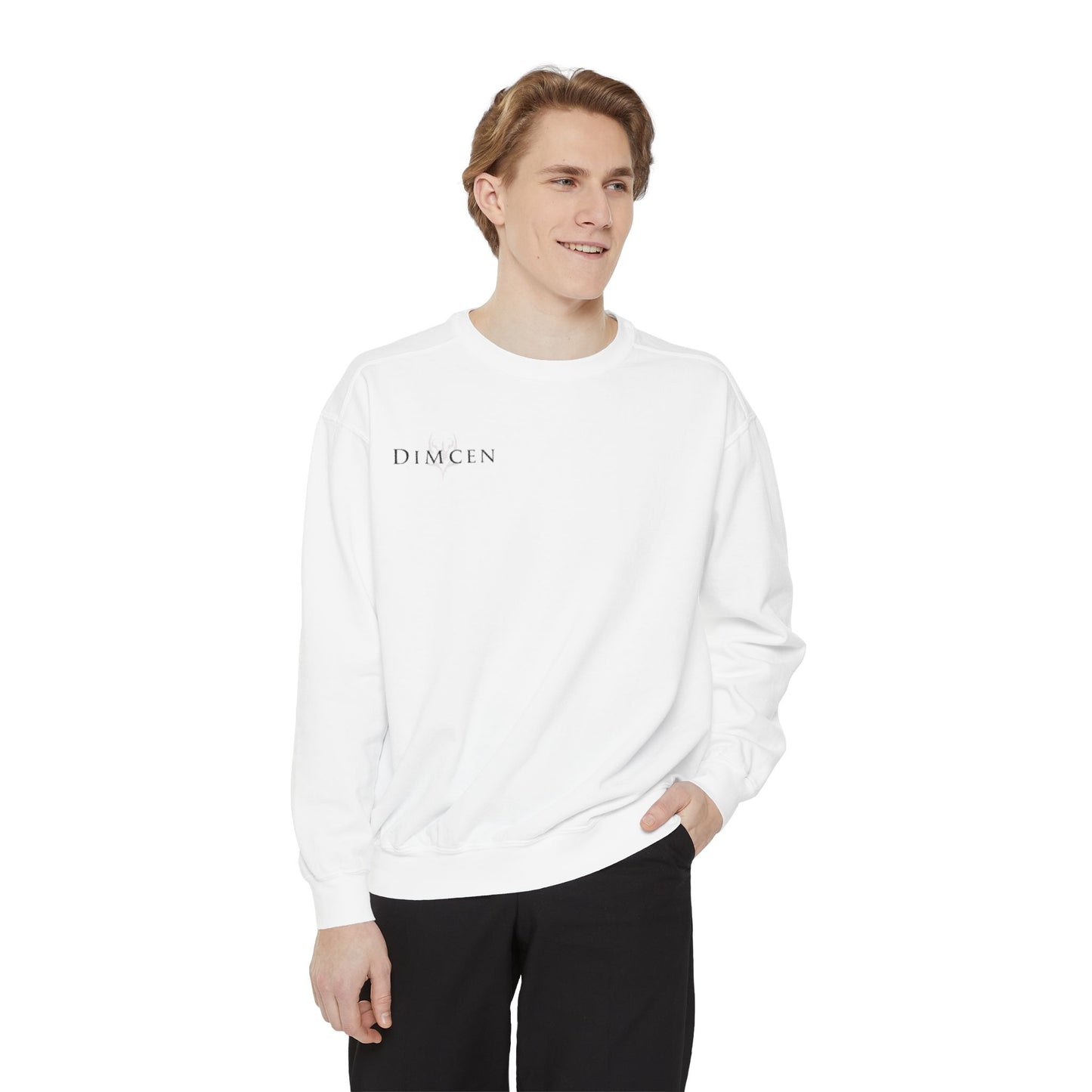 Unisex Garment-Dyed Sweatshirt - Tic Tac Toe Hearts Design