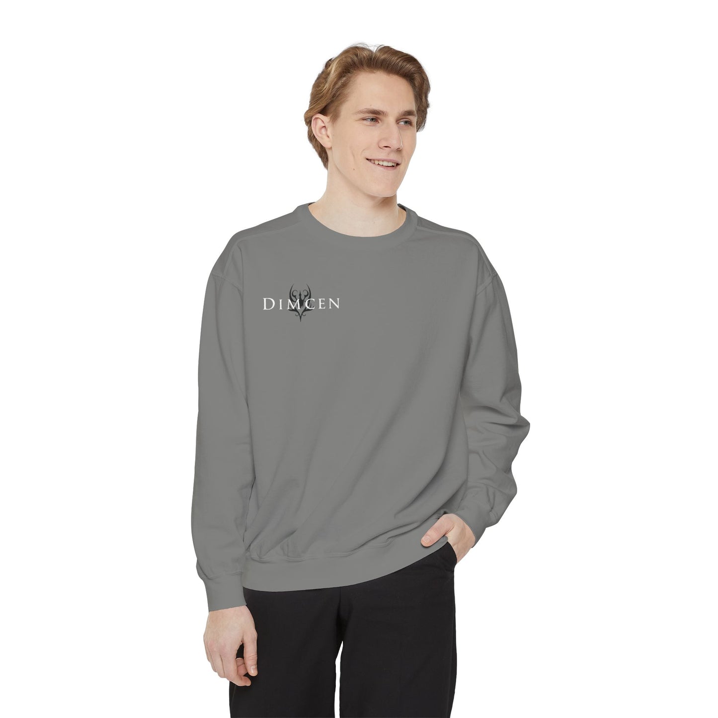 Unisex Garment-Dyed Sweatshirt - Tic Tac Toe Hearts Design
