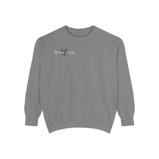 Unisex Garment-Dyed Sweatshirt - Tic Tac Toe Hearts Design