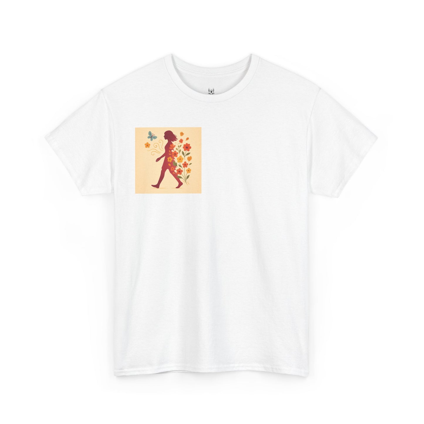 Floral Butterfly Unisex Heavy Cotton Tee - Nature Lovers Gift, Spring Fashion, Casual Everyday Wear, Eco-Friendly Tees, Art-Inspired Apparel