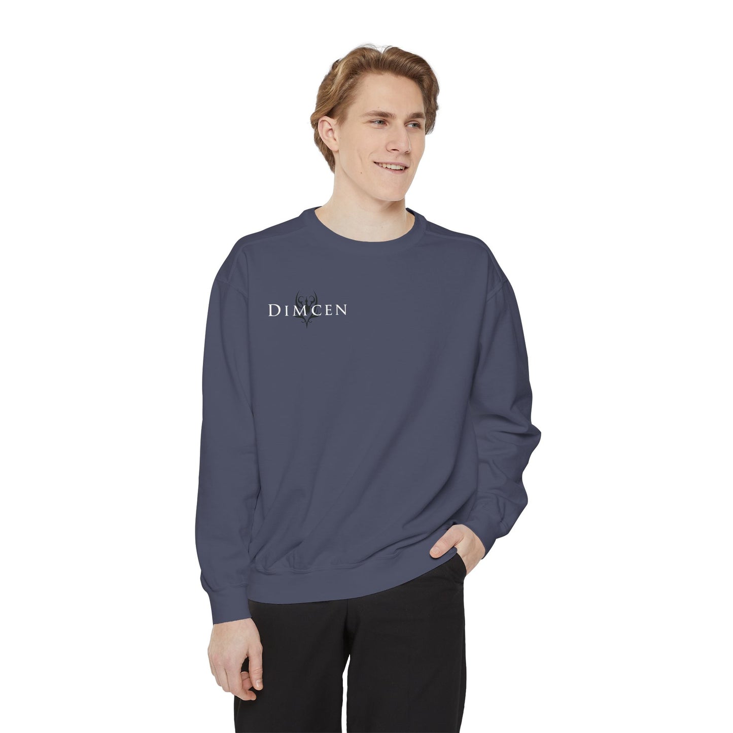 Unisex Garment-Dyed Sweatshirt - Tic Tac Toe Hearts Design