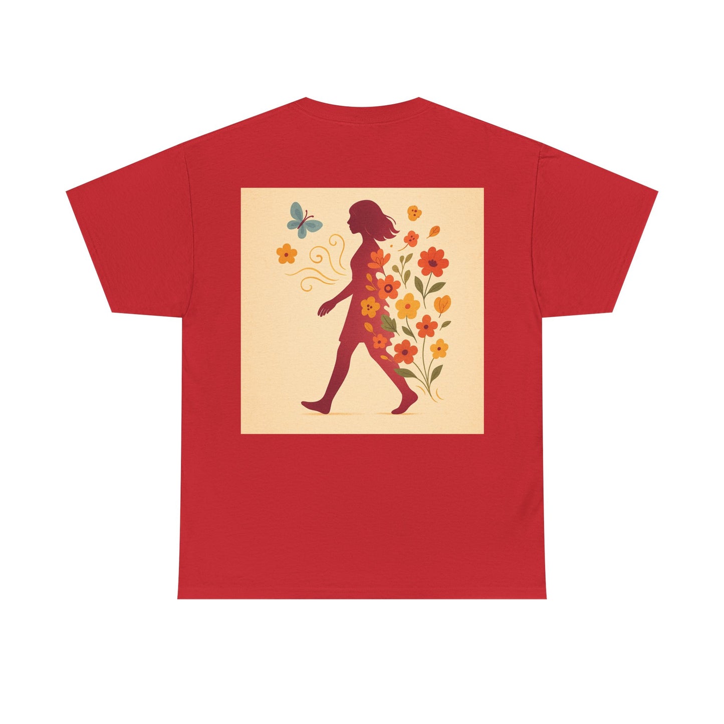 Floral Butterfly Unisex Heavy Cotton Tee - Nature Lovers Gift, Spring Fashion, Casual Everyday Wear, Eco-Friendly Tees, Art-Inspired Apparel