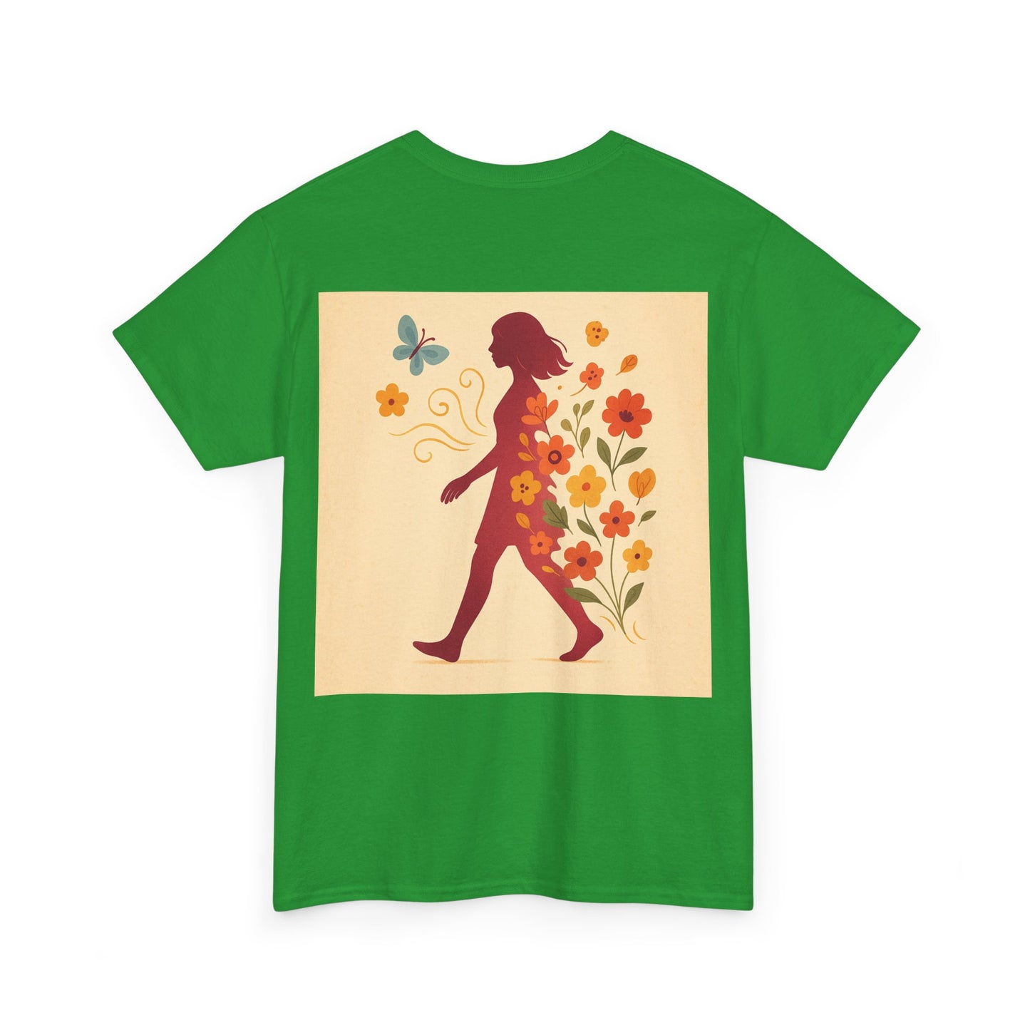 Floral Butterfly Unisex Heavy Cotton Tee - Nature Lovers Gift, Spring Fashion, Casual Everyday Wear, Eco-Friendly Tees, Art-Inspired Apparel